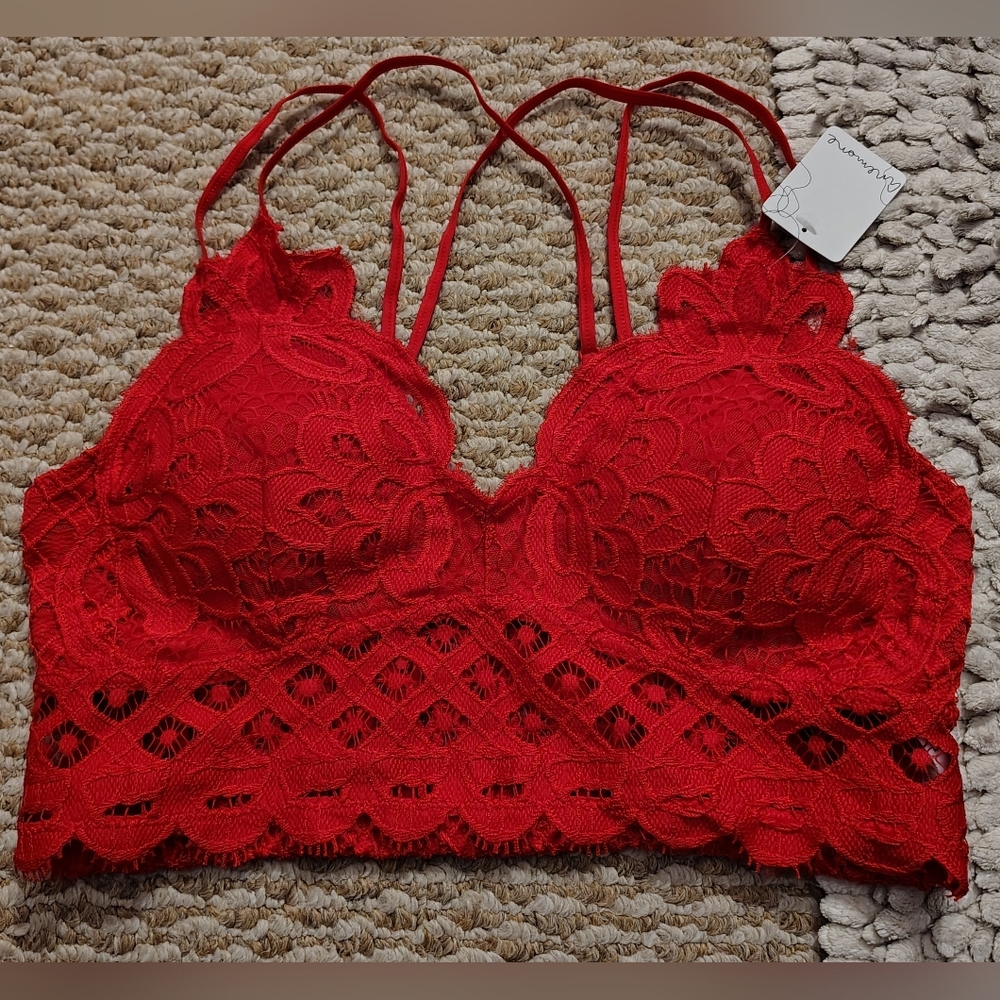 Anemone Scarlet Lace Bralette